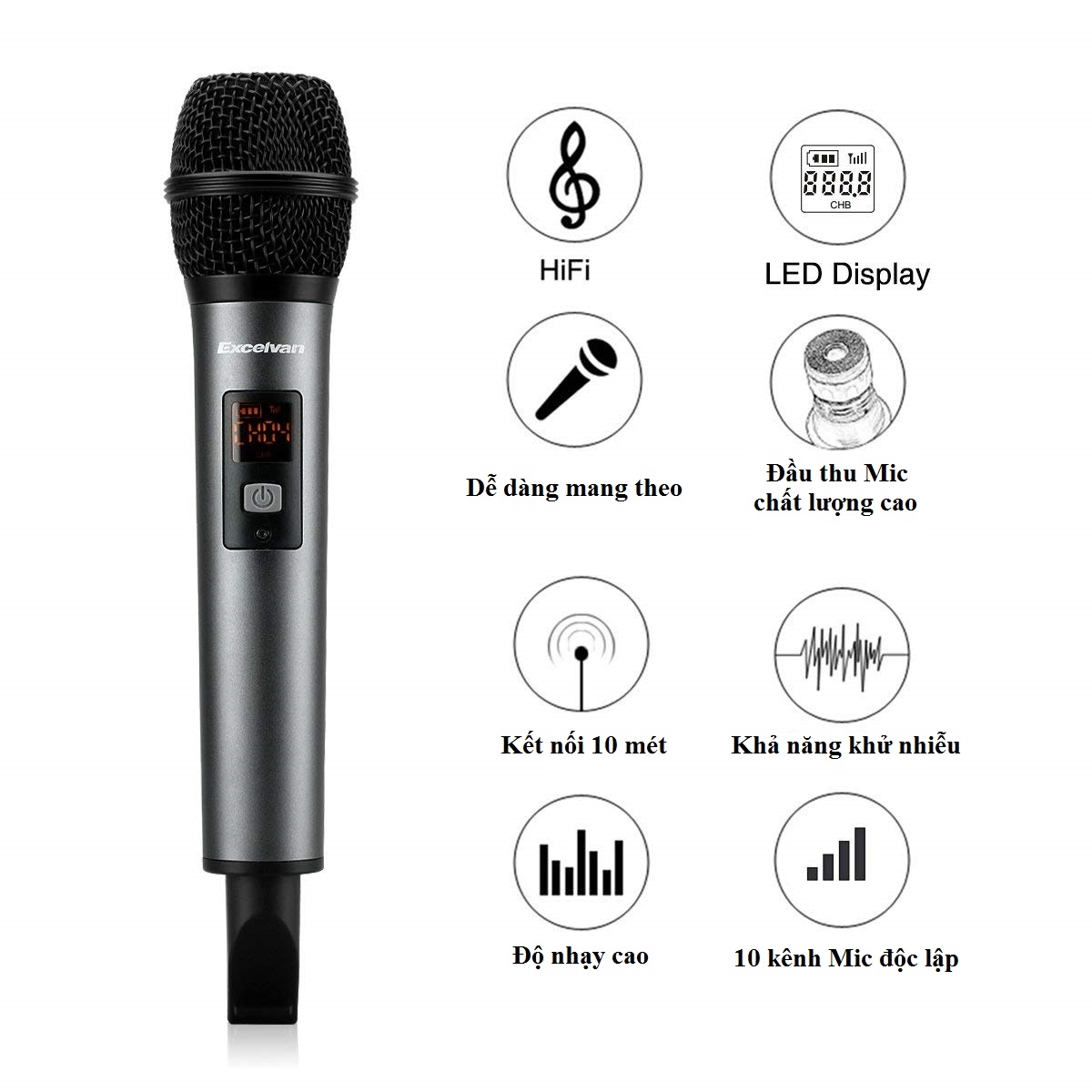 Microphone Excelvan K18V Bluetooth 