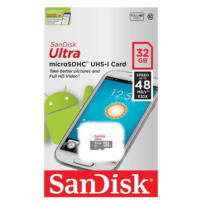 Thẻ nhớ MicroSD Sandisk ULtra 32GB Class10 48MB/s
